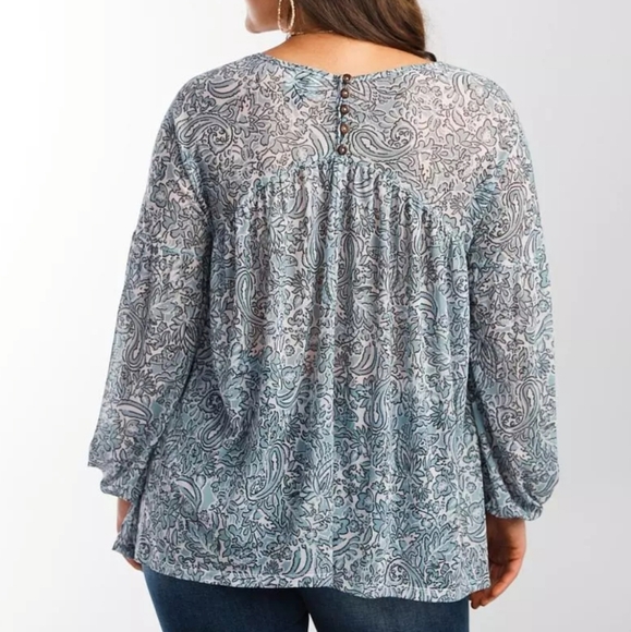 NWOT Daytrip Floral Mesh Top - Picture 2 of 8